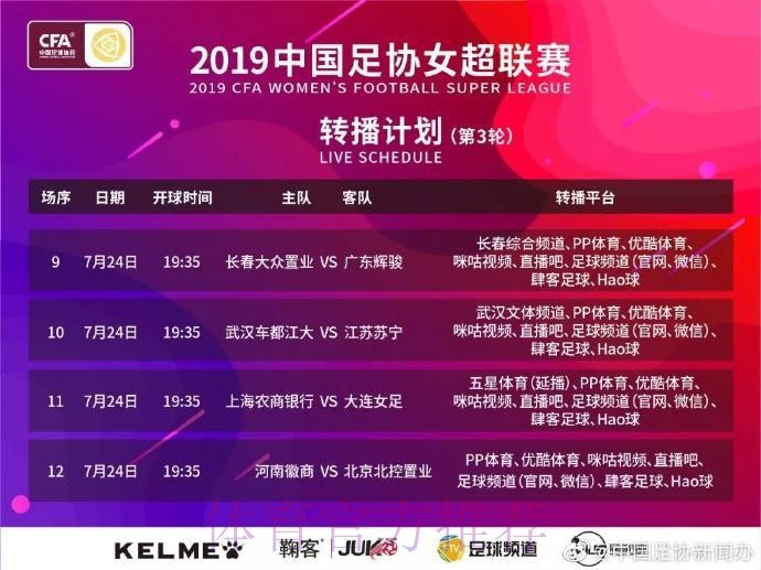 敢热爱 耀出色 | 2019女超联赛第二轮赛事预告 敢热爱 耀出色 | 2019女超联赛第二轮赛事预告